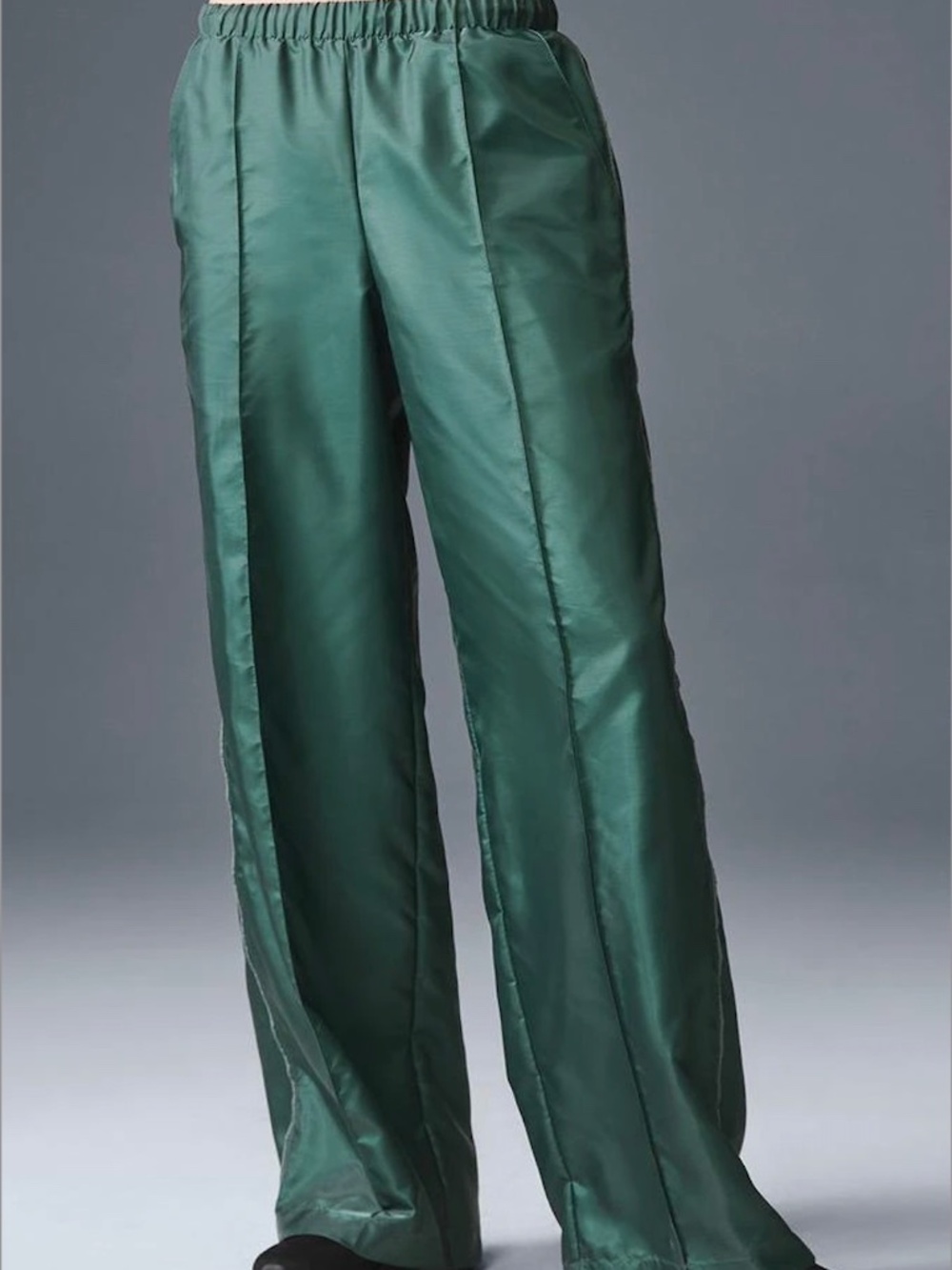 Alo Yoga Afterglow Wide Leg Track Pant XS Green NWT